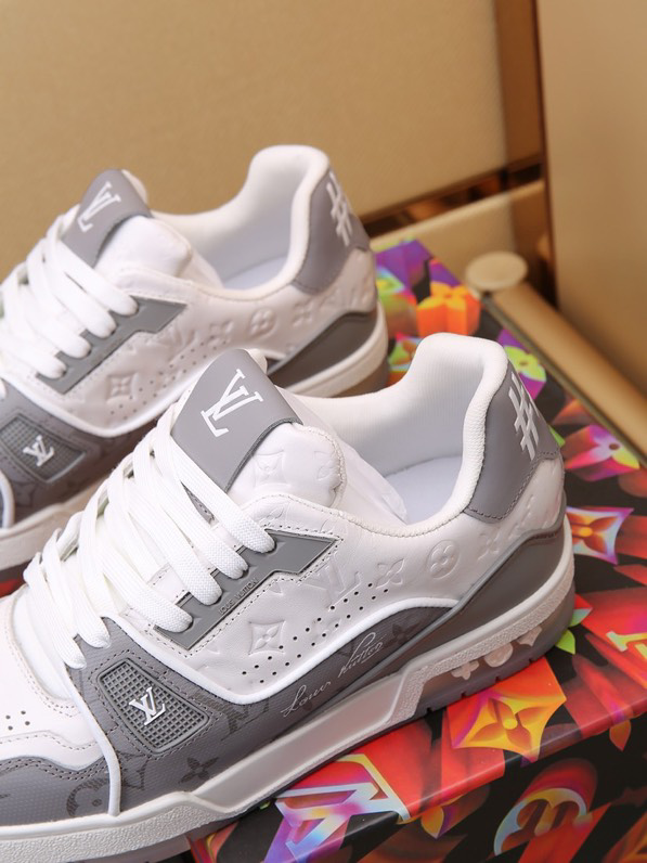 Luxury Trainer Skate Sneakers Shoes #54 Signature Gray White