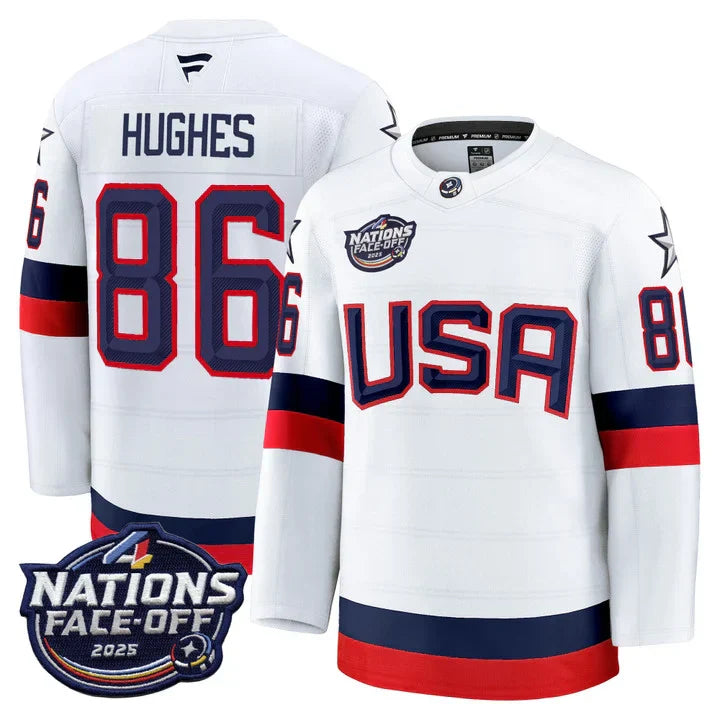 Men USA 4 Nations Face-Off 2025 Premium Jersey - All Stitched