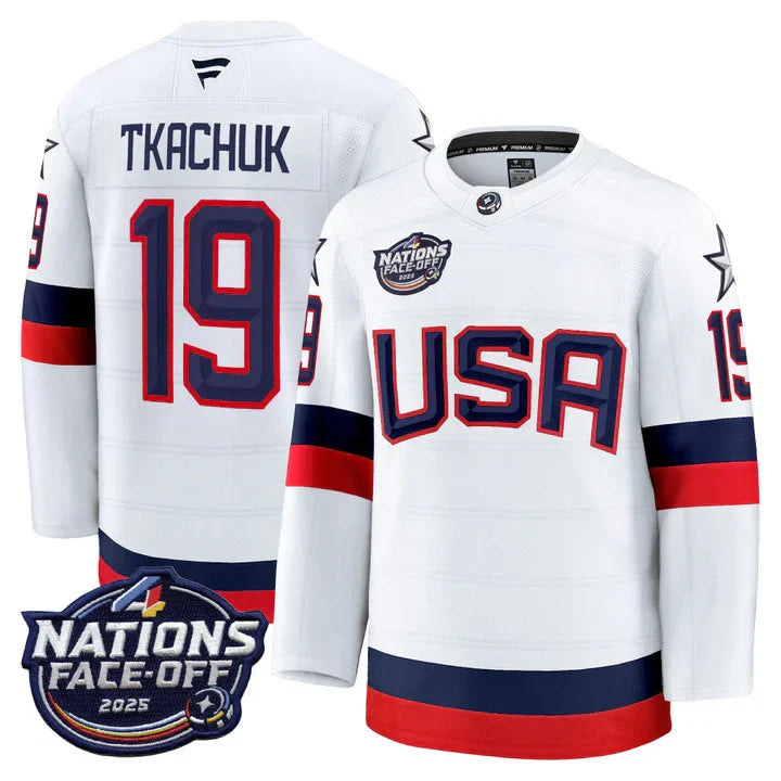 Men USA 4 Nations Face-Off 2025 Premium Jersey - All Stitched