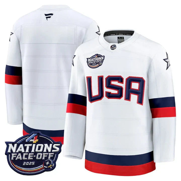 Men USA 4 Nations Face-Off 2025 Premium Jersey - All Stitched