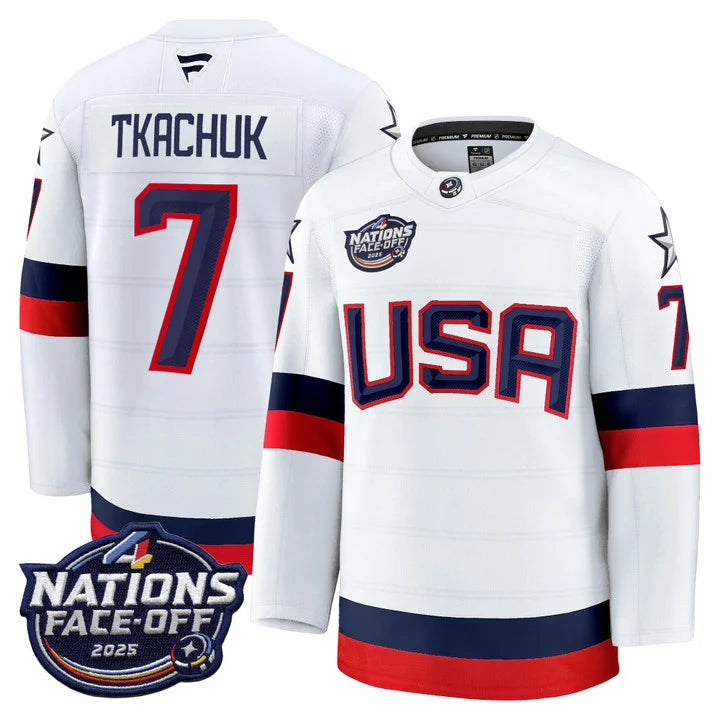 Men USA 4 Nations Face-Off 2025 Premium Jersey - All Stitched