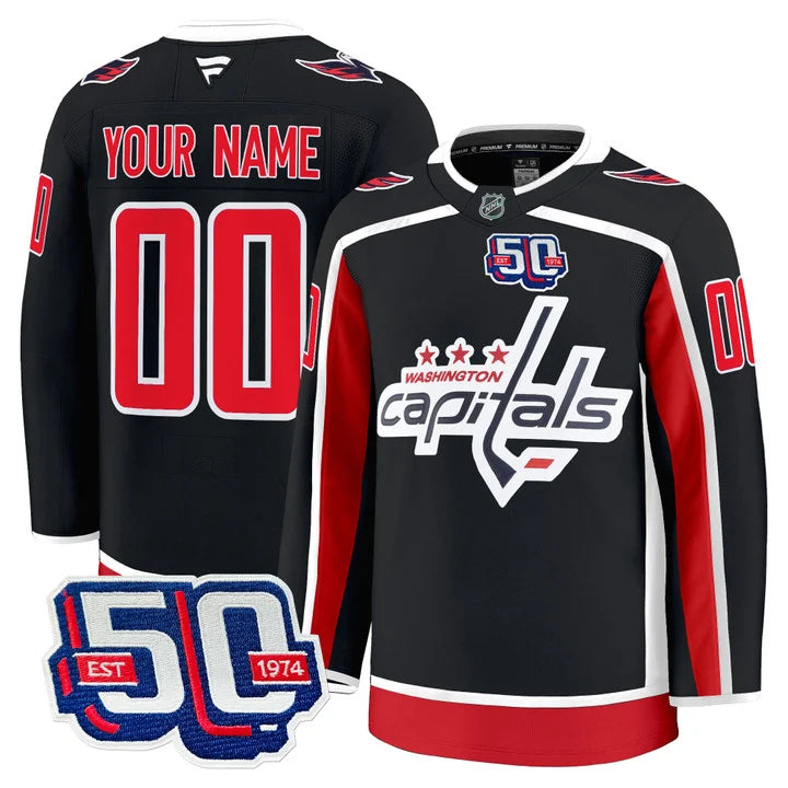 Men Washington Capitals 50th Anniversary Premium Custom Jersey - All Stitched