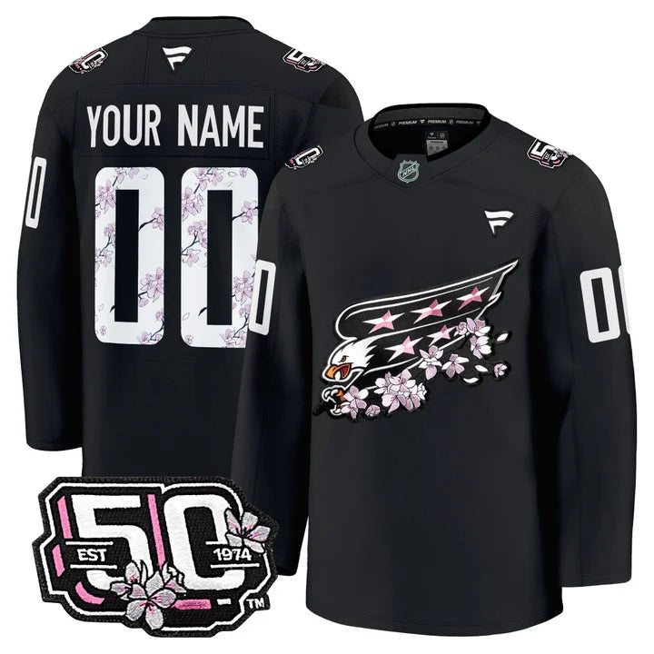 Men Washington Capitals 50th Anniversary Premium Custom Jersey - All Stitched