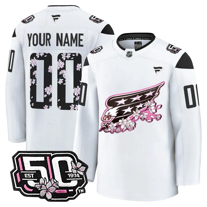 Men Washington Capitals 50th Anniversary Premium Custom Jersey - All Stitched