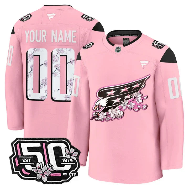 Men Washington Capitals 50th Anniversary Premium Custom Jersey - All Stitched