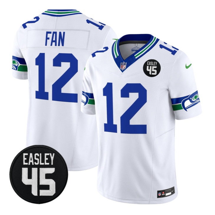 12th Fan Jersey #12 Kenny Easley Memorial Patch Vapor Limited Stitched
