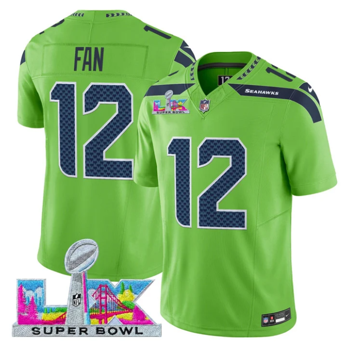 12th Fan Jersey #12 Super Bowl LX Vapor Limited All Stitched