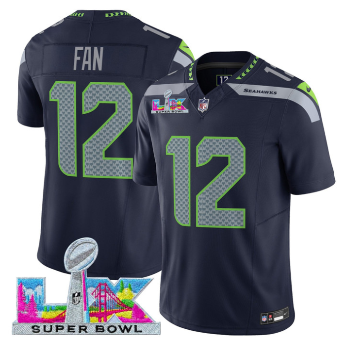 12th Fan Jersey #12 Super Bowl LX Vapor Limited All Stitched