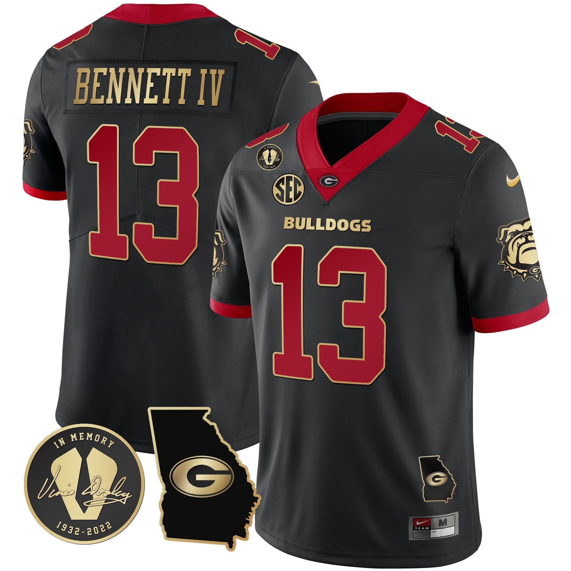 Men Georgia Bulldogs 2023 Vapor Jersey - Georgia Map - All Stitched