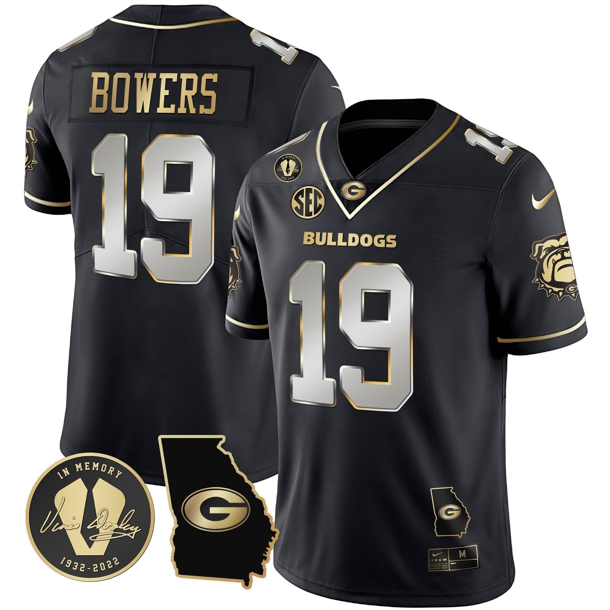 Men Georgia Bulldogs 2023 Vapor Jersey - Georgia Map - All Stitched
