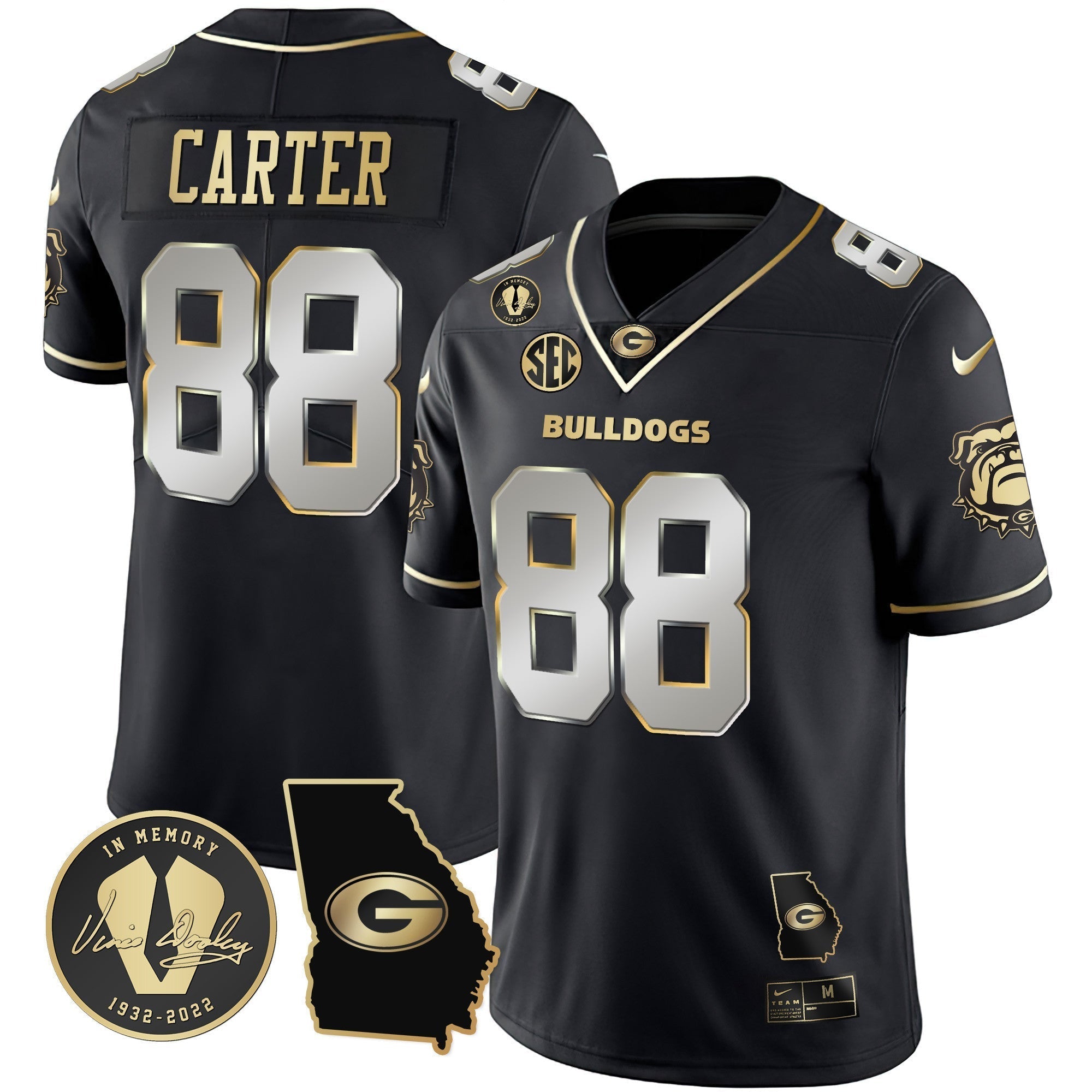 Men Georgia Bulldogs 2023 Vapor Jersey - Georgia Map - All Stitched