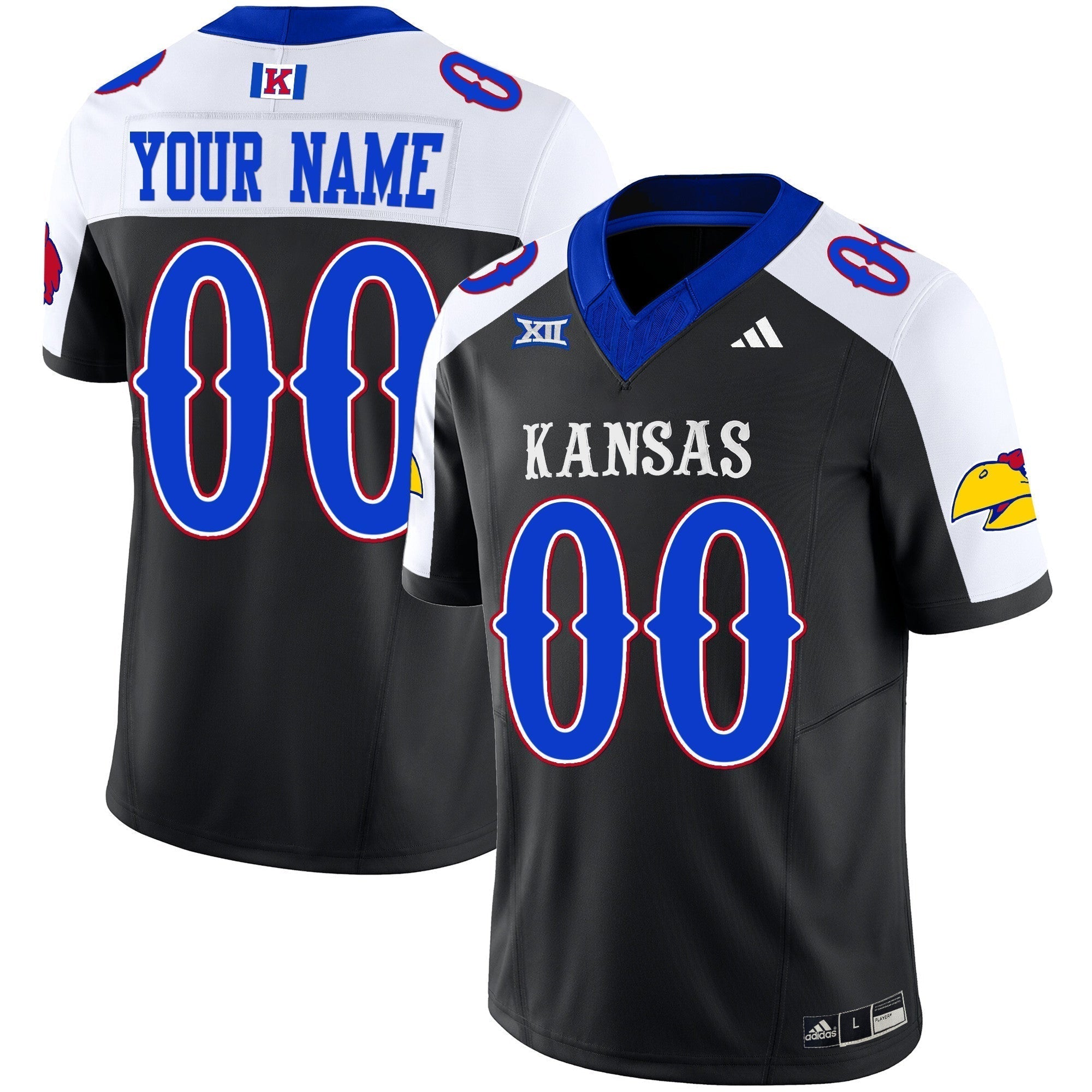 Custom Kansas Jayhawks Blackhawk Vapor Limited Jersey - All Stitched