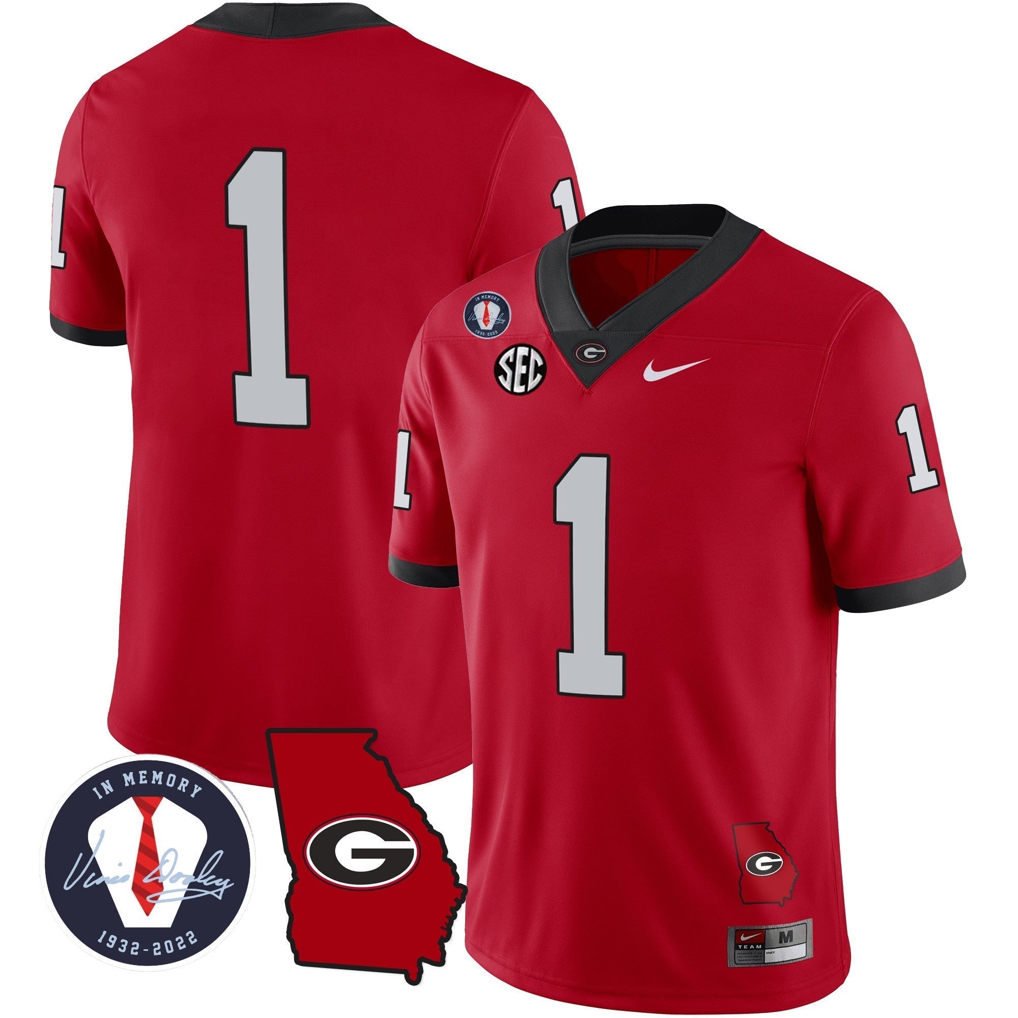 Men Georgia Bulldogs 2023 Vapor Jersey - Georgia Map - All Stitched