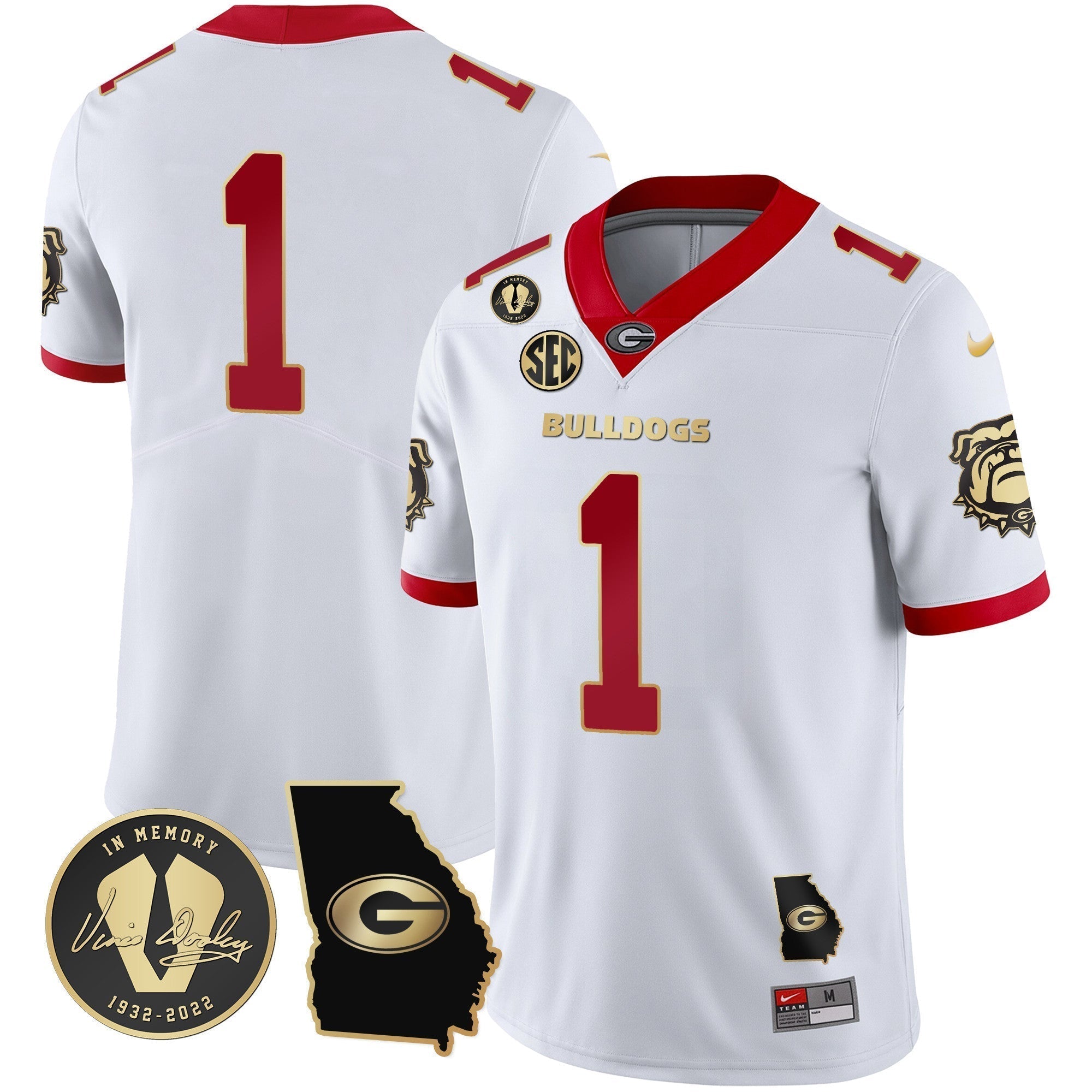Men Georgia Bulldogs 2023 Vapor Jersey - Georgia Map - All Stitched