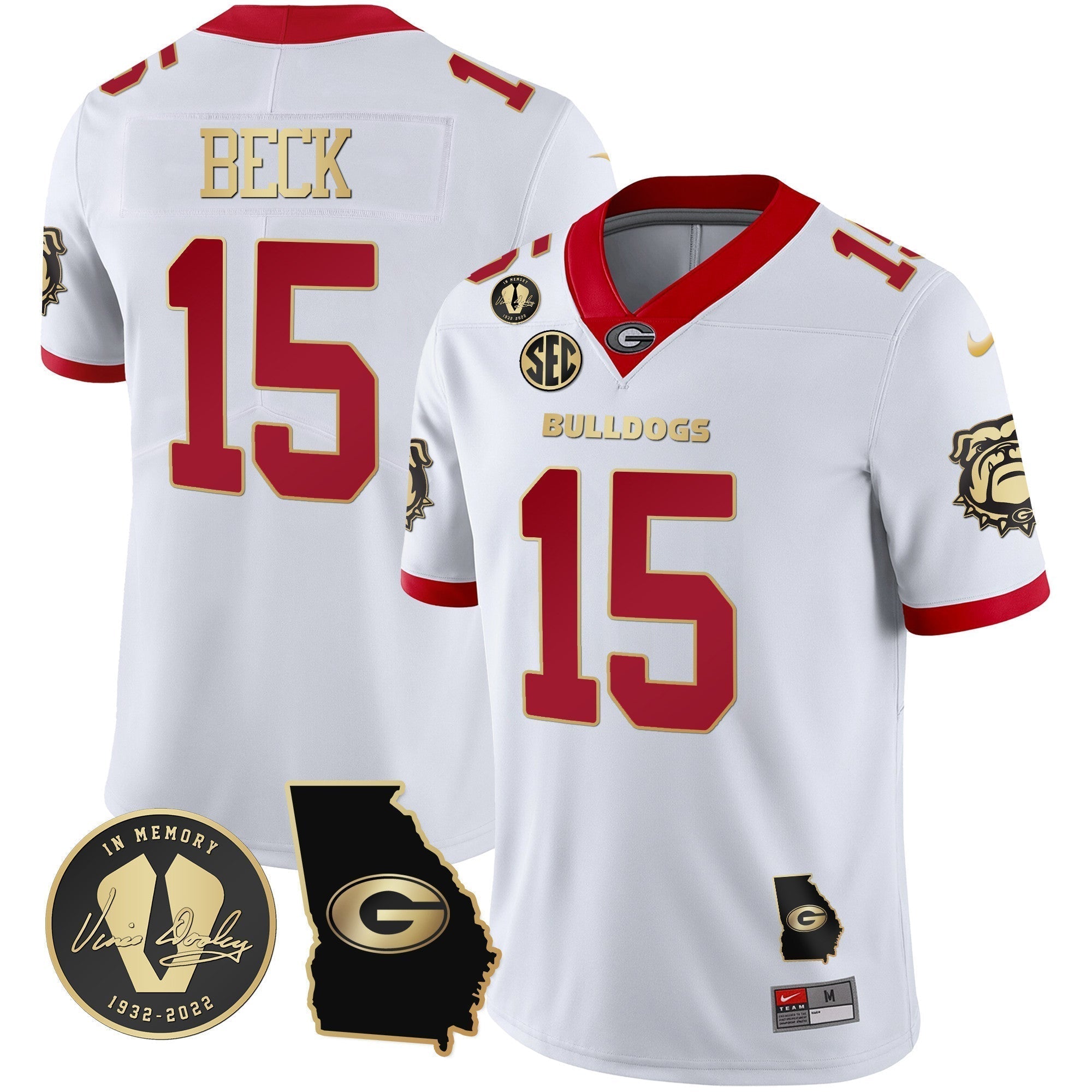 Men Georgia Bulldogs 2023 Vapor Jersey - Georgia Map - All Stitched
