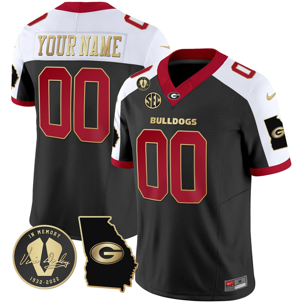 Custom Georgia Bulldogs 2024 Vapor Jersey V3 - Georgia Map - All Stitched