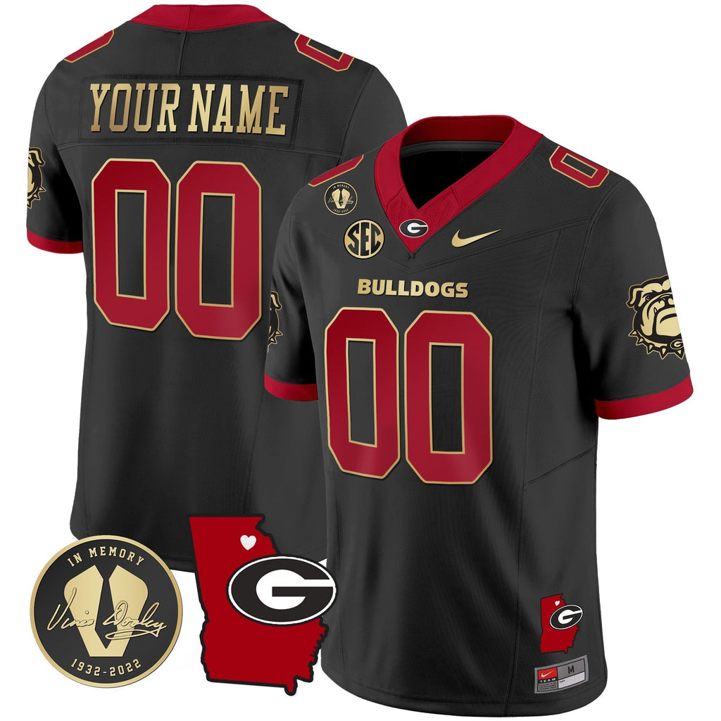 Custom Georgia Bulldogs 2024 Vapor Jersey V4 - Georgia Map - All Stitched
