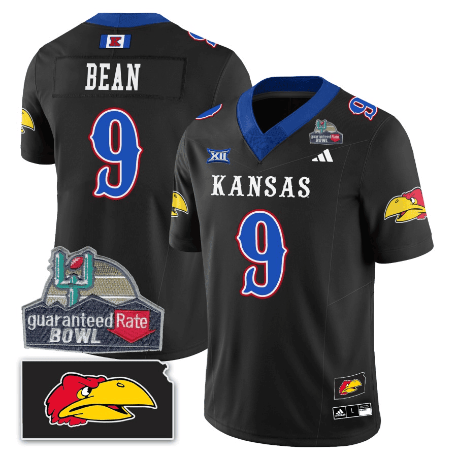 Men Kansas Jayhawks Blackhawk Guaranteed Rate Bowl Patch Vapor Limited Jersey - Stitched