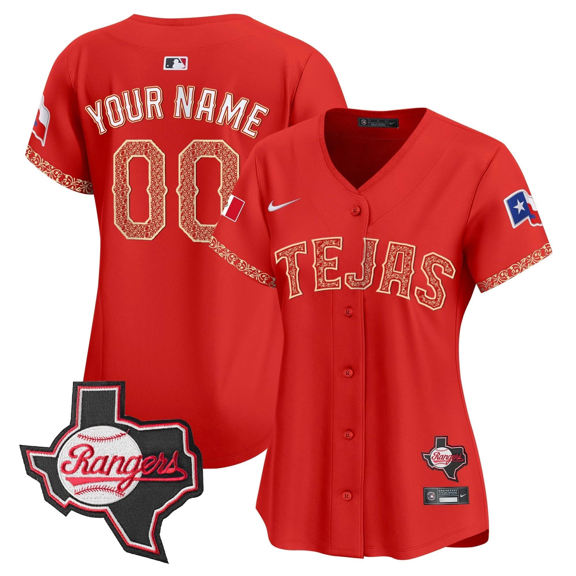 TEX Mexico Texas Patch Vapor Premier Limited Custom Jersey - All Stitched