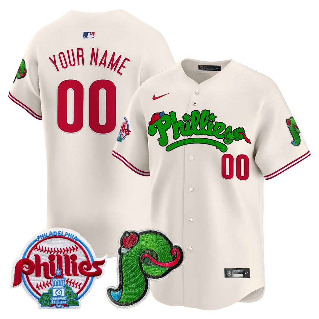 Phillies Phanatic Patch Vapor Premier Limited Custom Jersey V4 - All Stitched