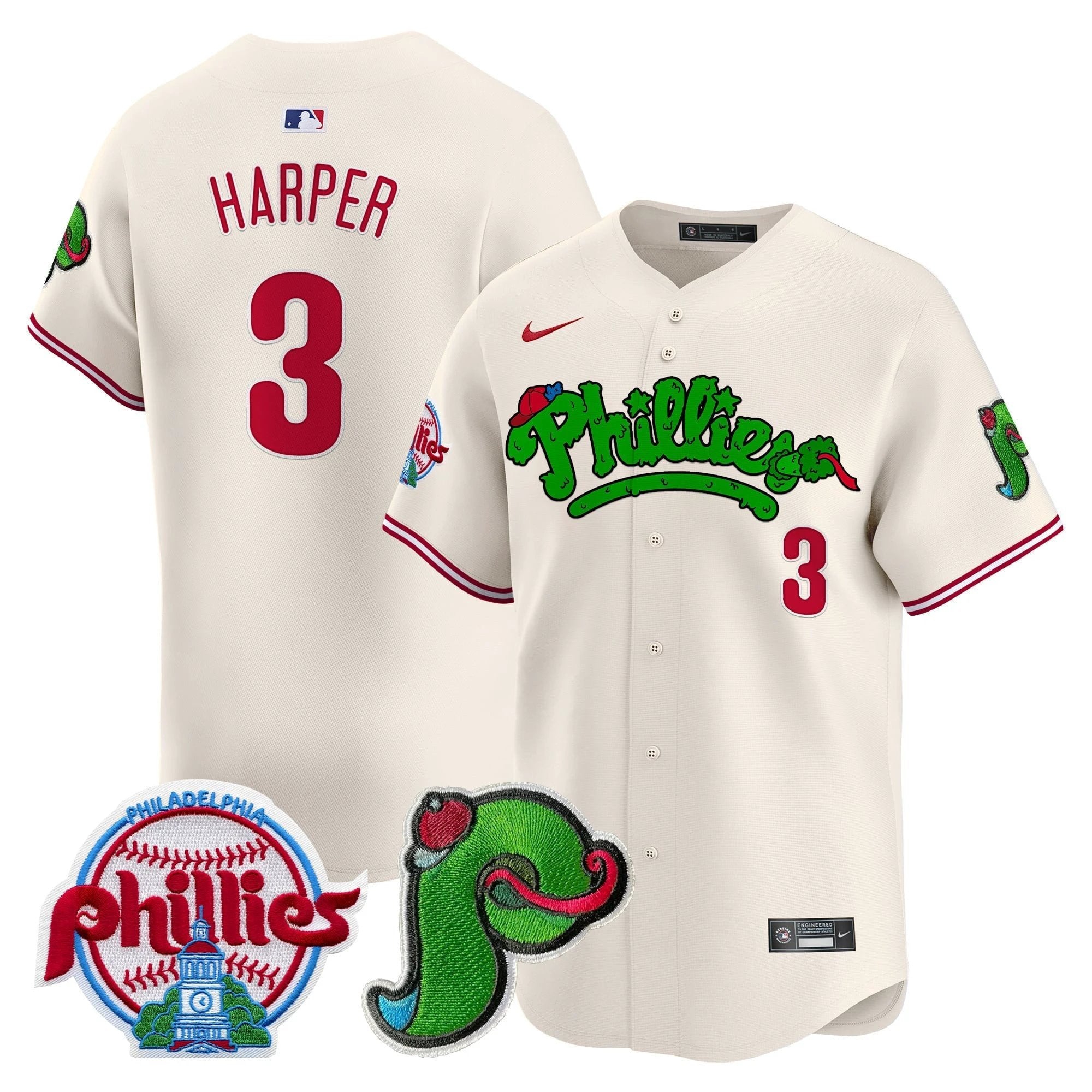 Philadelphia Phillies Phanatic Patch Vapor Premier Limited Jersey V4 - All Stitched