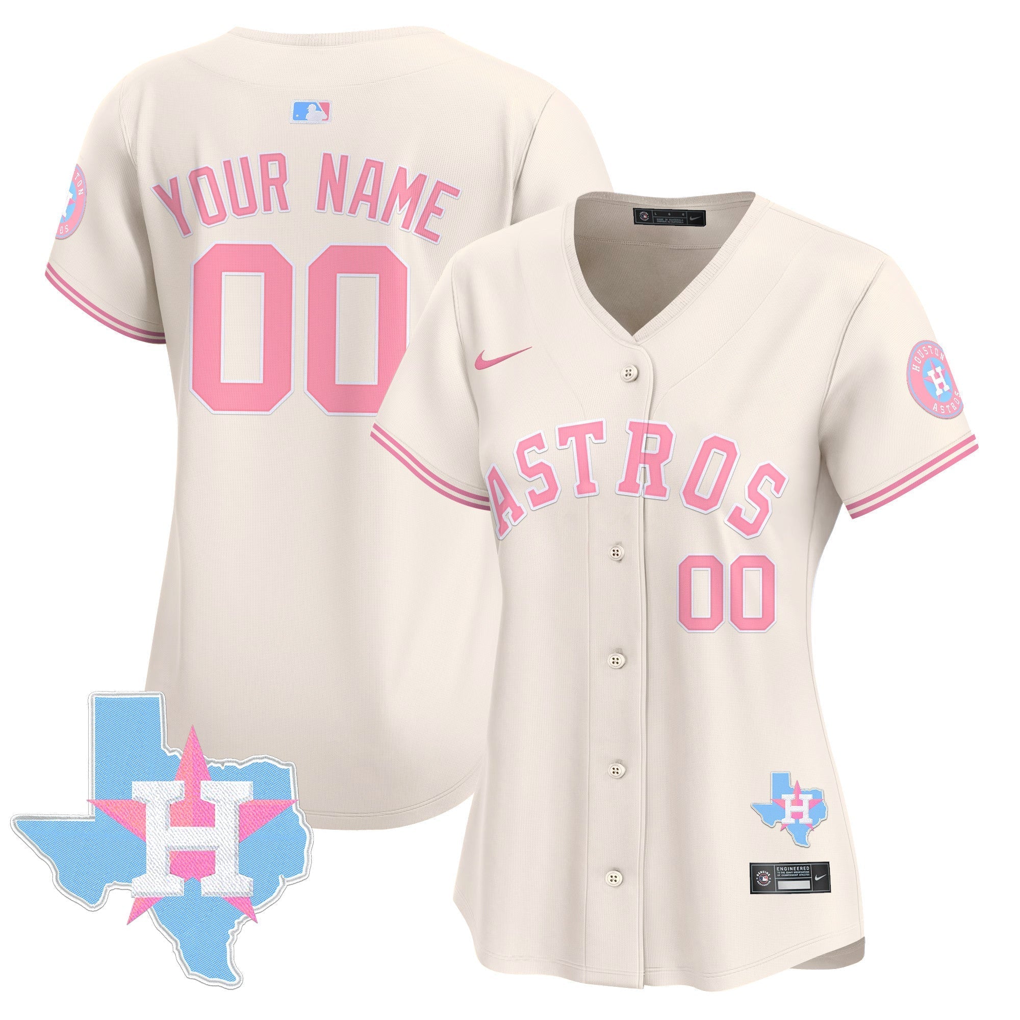 Astros Bubblegum Pink Vapor Premier Limited Custom Jersey - All Stitched