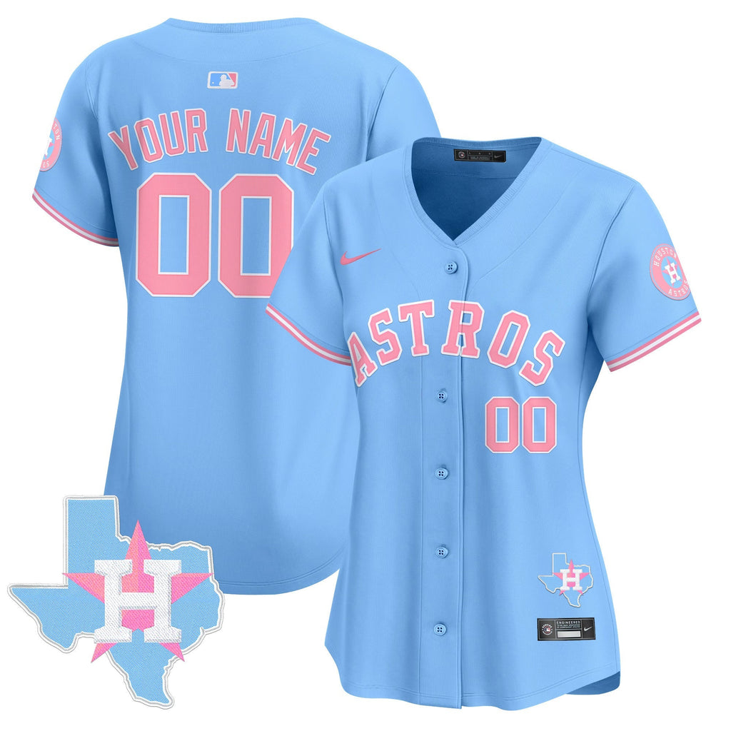 Astros Bubblegum Pink Vapor Premier Limited Custom Jersey - All Stitched
