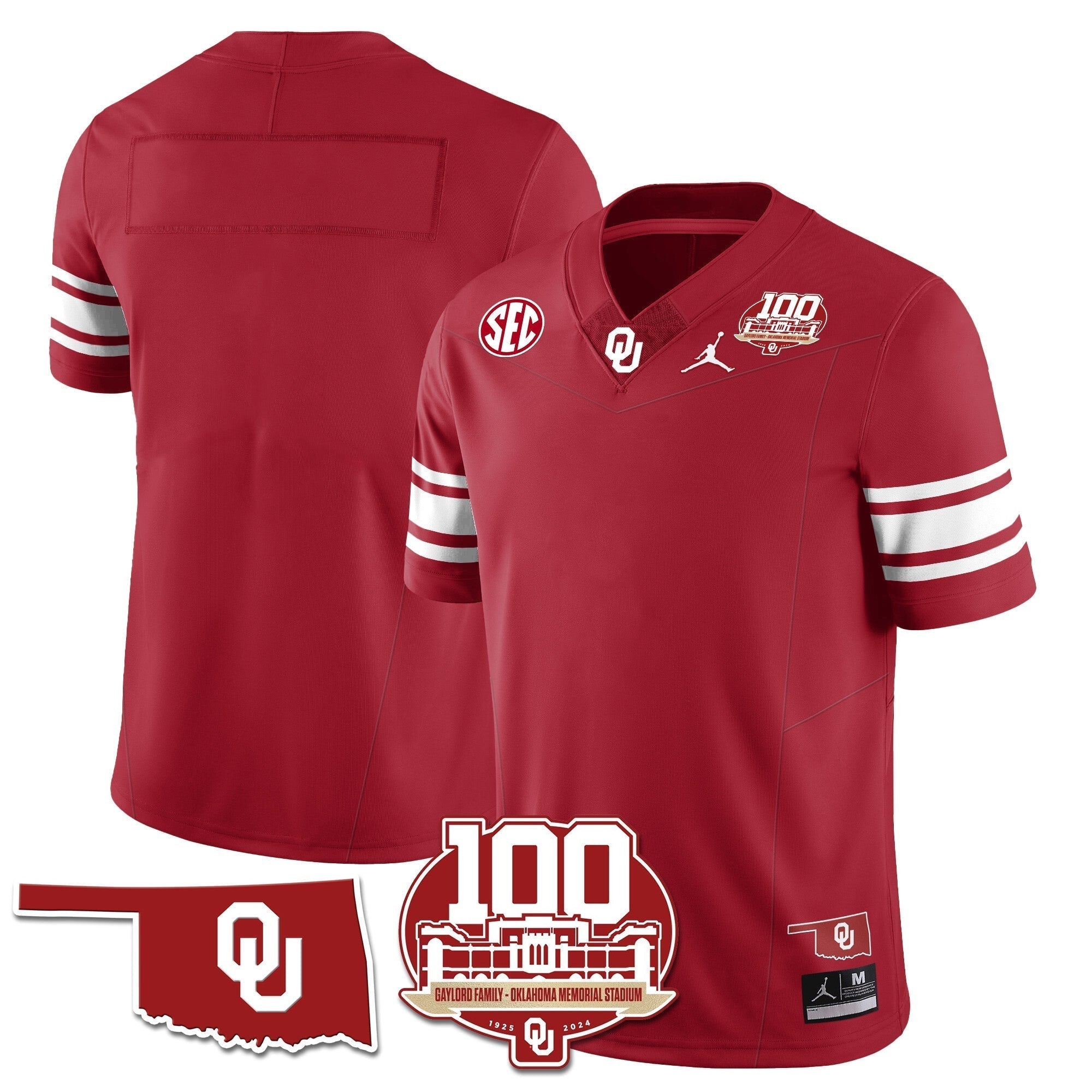 Men Oklahoma Sooners 1946-56 Throwback Uniforms - 100th Season - All Stitched