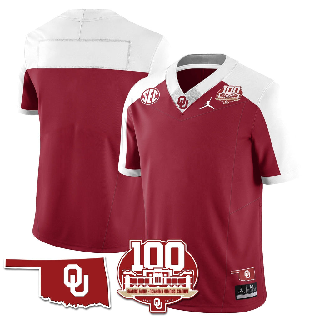 Men Oklahoma Sooners 1946-56 Throwback Uniforms - 100th Season - All Stitched
