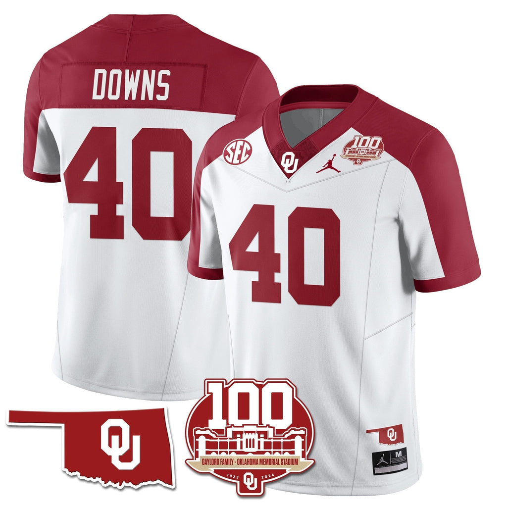 Men Oklahoma Sooners 1946-56 Throwback Uniforms - 100th Season - All Stitched