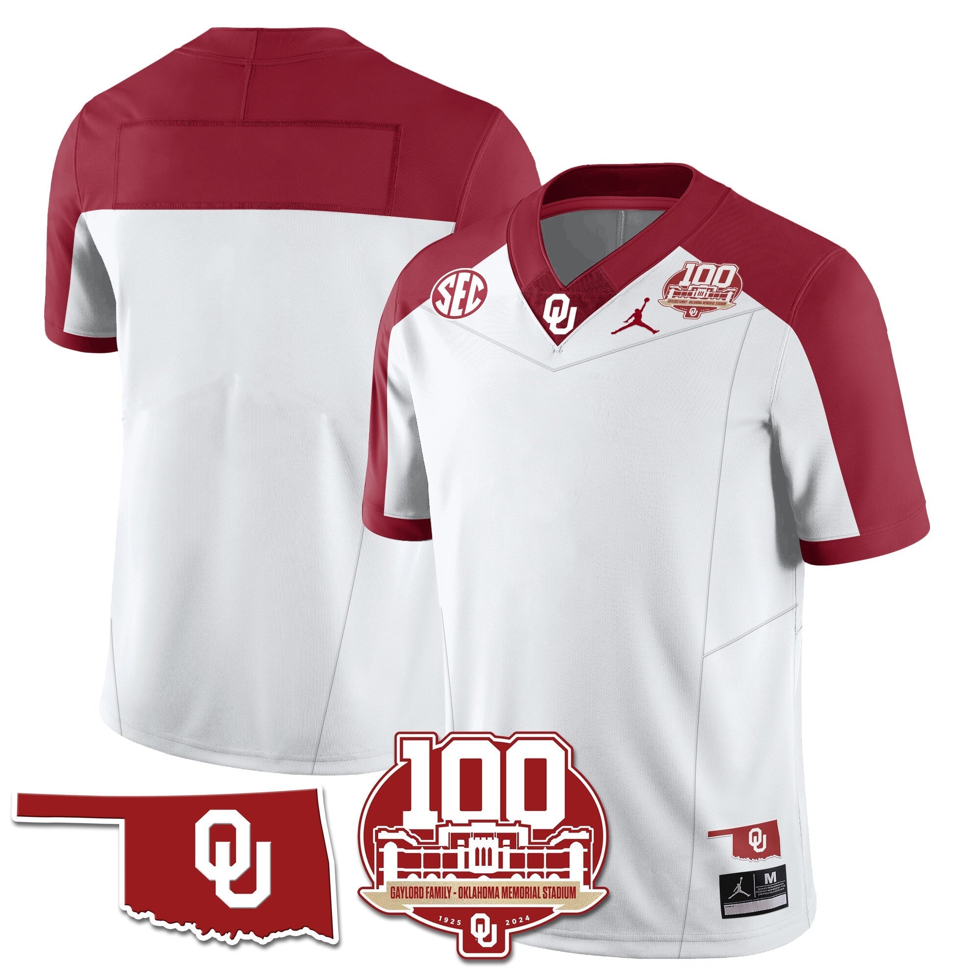 Men Oklahoma Sooners 1946-56 Throwback Uniforms - 100th Season - All Stitched