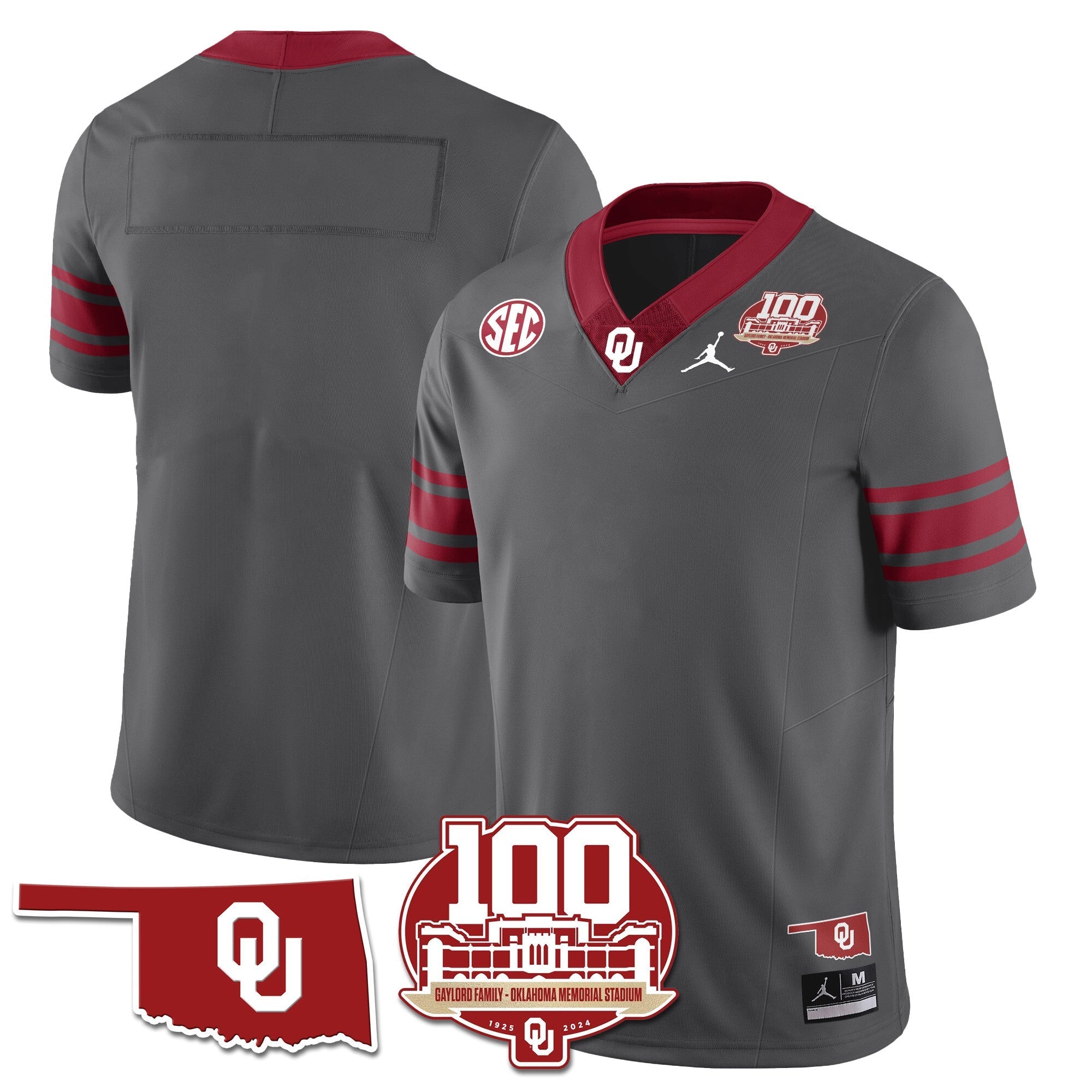 Men Oklahoma Sooners 1946-56 Throwback Uniforms - 100th Season - All Stitched