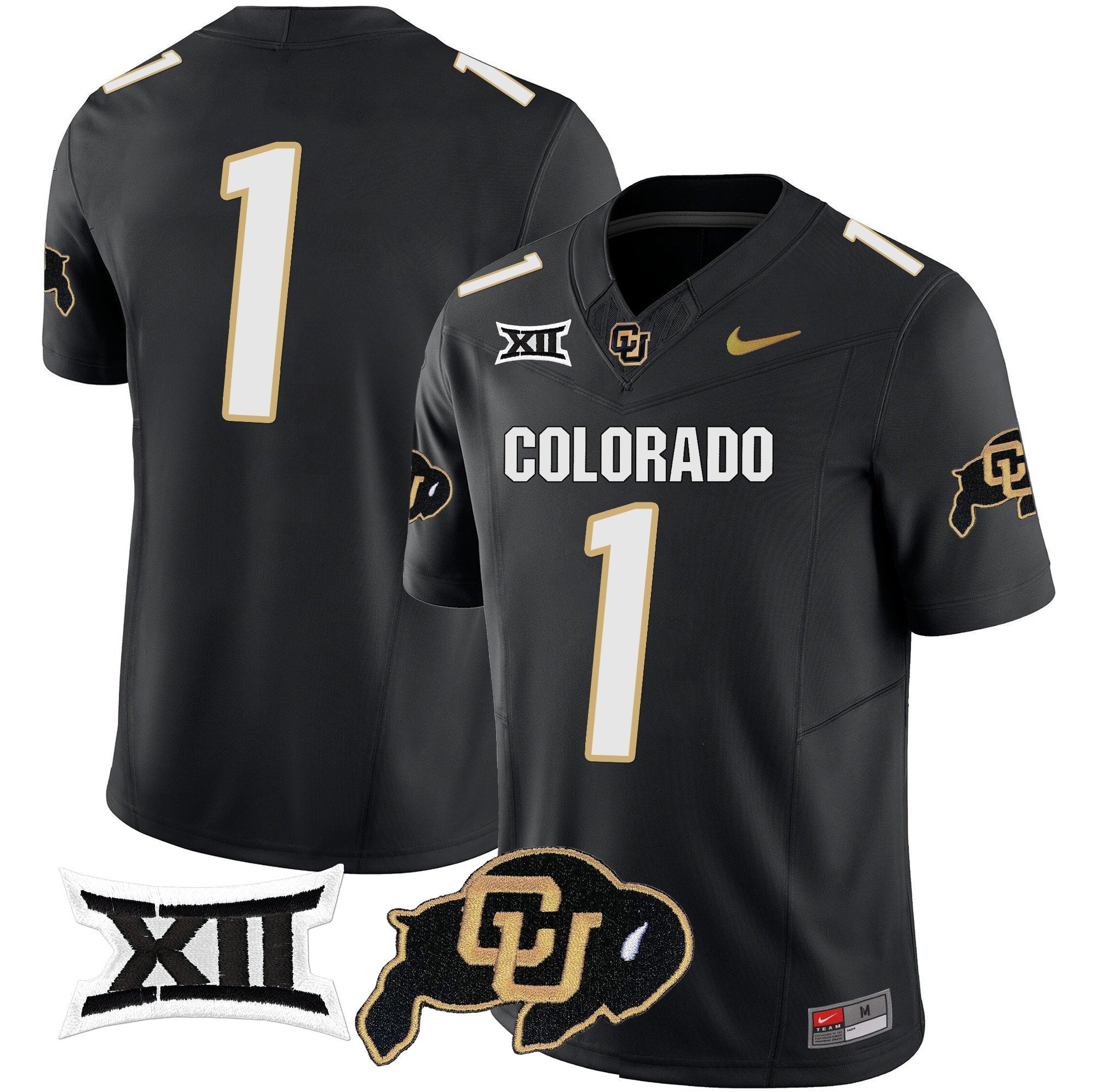 Men Colorado Buffaloes Vapor Limited Jersey V2 - Big 12 XII Patch - All Stitched