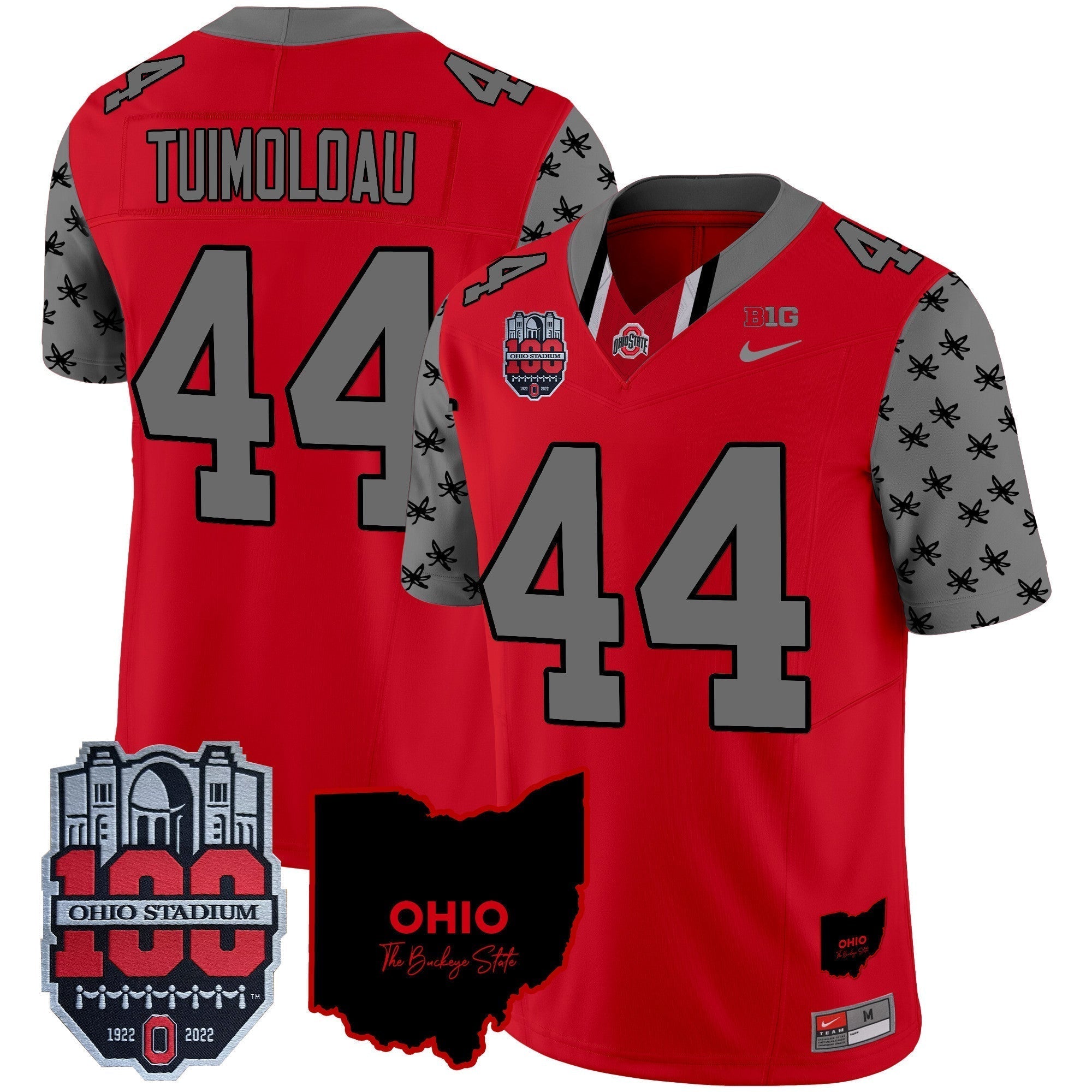 Men Ohio State Buckeyes 100th Anniversary Patch Vapor Limited Jersey - All Stitched