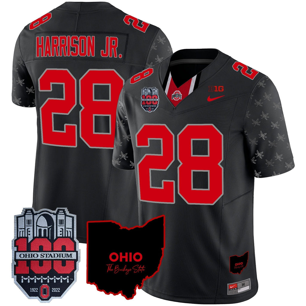 Men Ohio State Buckeyes 100th Anniversary Patch Vapor Limited Jersey - All Stitched
