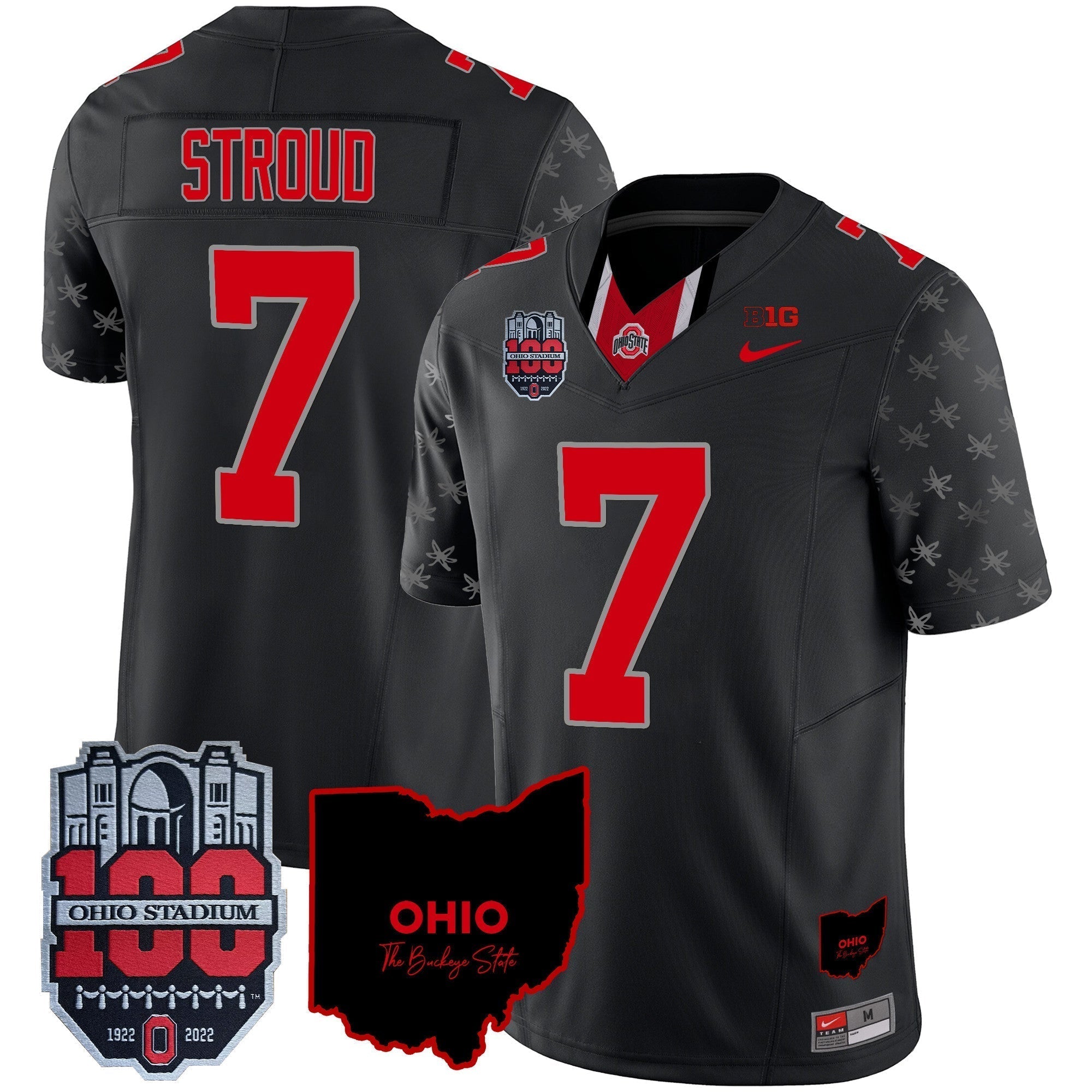 Men Ohio State Buckeyes 100th Anniversary Patch Vapor Limited Jersey - All Stitched