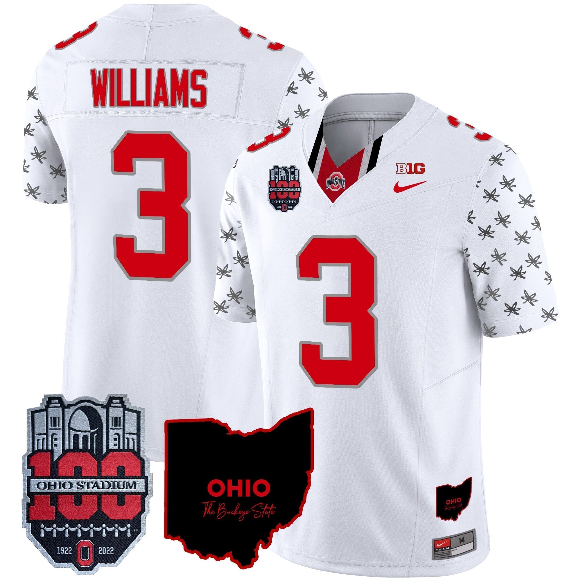 Men Ohio State Buckeyes 100th Anniversary Patch Vapor Limited Jersey - All Stitched