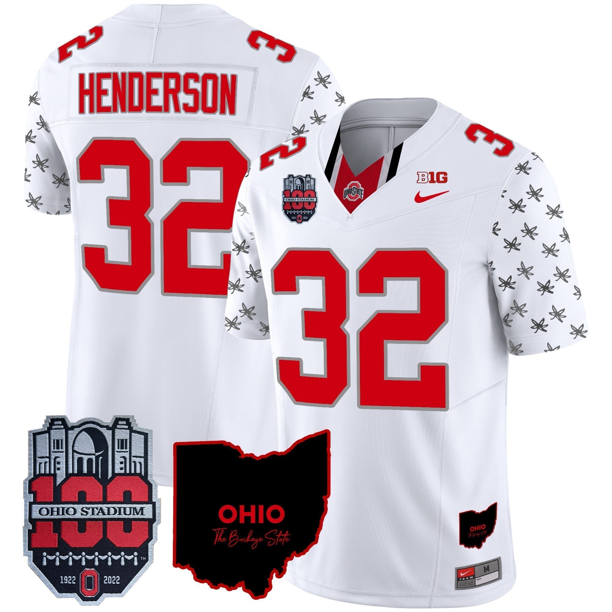 Men Ohio State Buckeyes 100th Anniversary Patch Vapor Limited Jersey - All Stitched