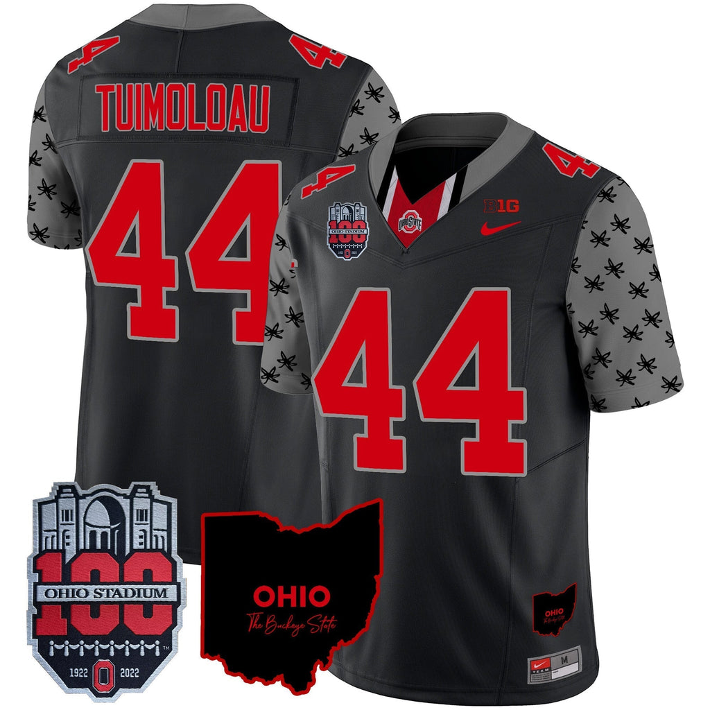 Men Ohio State Buckeyes 100th Anniversary Patch Vapor Limited Jersey - All Stitched