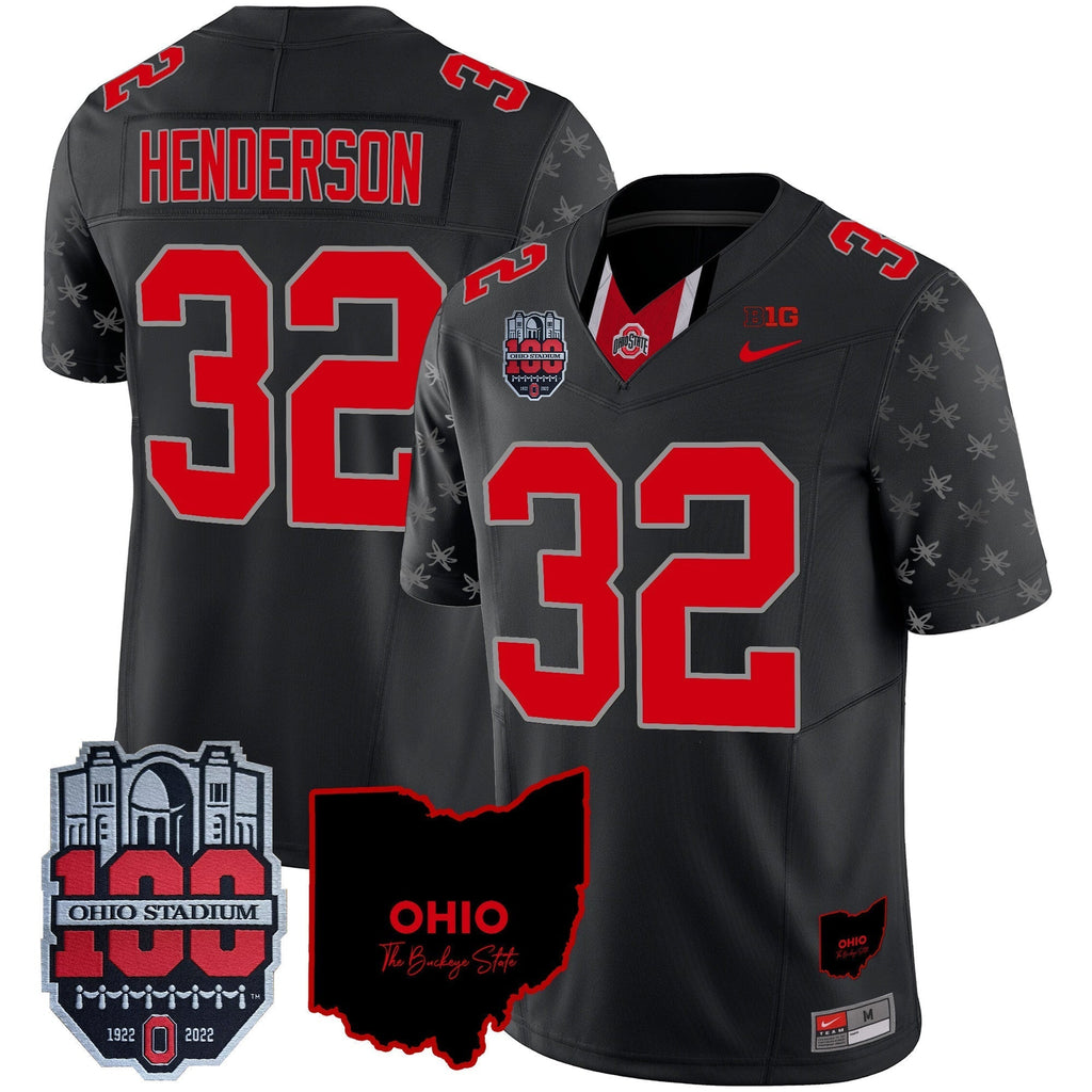 Men Ohio State Buckeyes 100th Anniversary Patch Vapor Limited Jersey - All Stitched