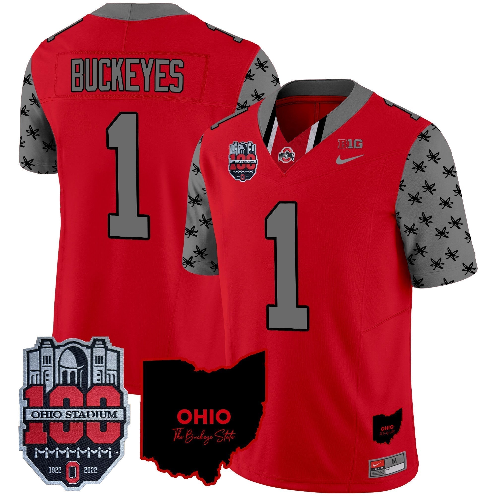 Men Ohio State Buckeyes 100th Anniversary Patch Vapor Limited Jersey - All Stitched