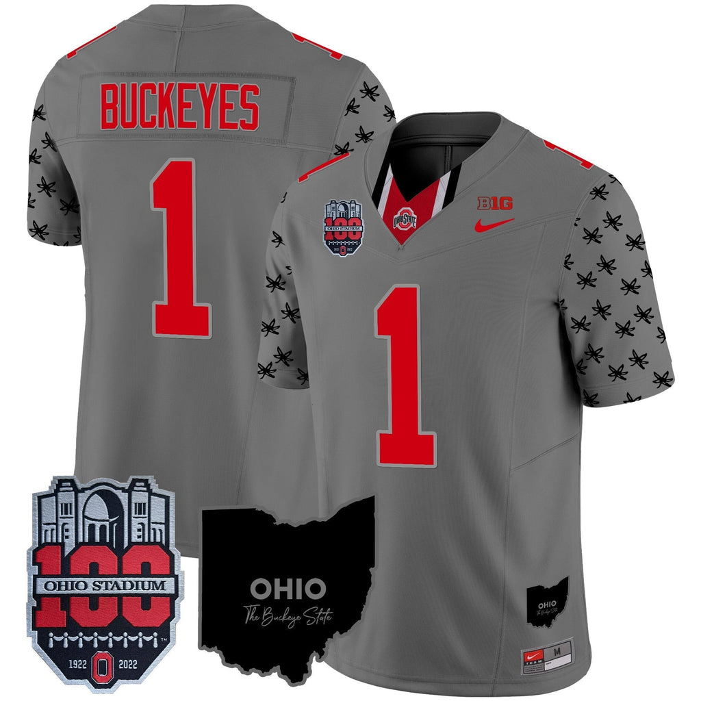 Men Ohio State Buckeyes 100th Anniversary Patch Vapor Limited Jersey - All Stitched