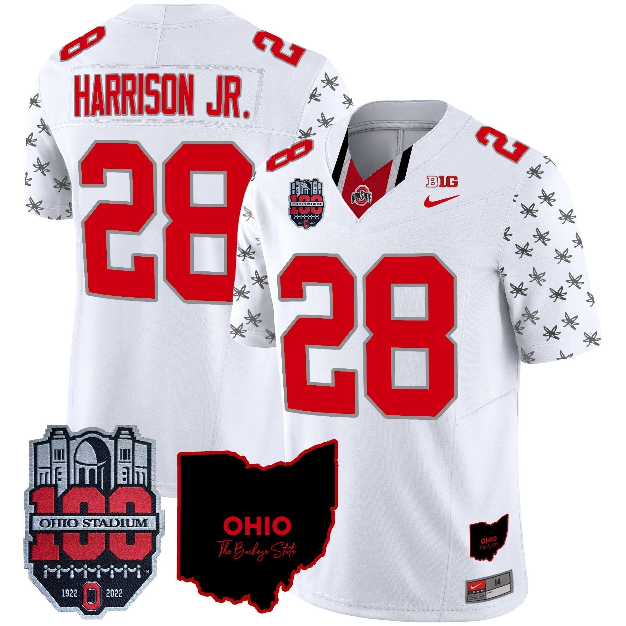 Men Ohio State Buckeyes 100th Anniversary Patch Vapor Limited Jersey - All Stitched