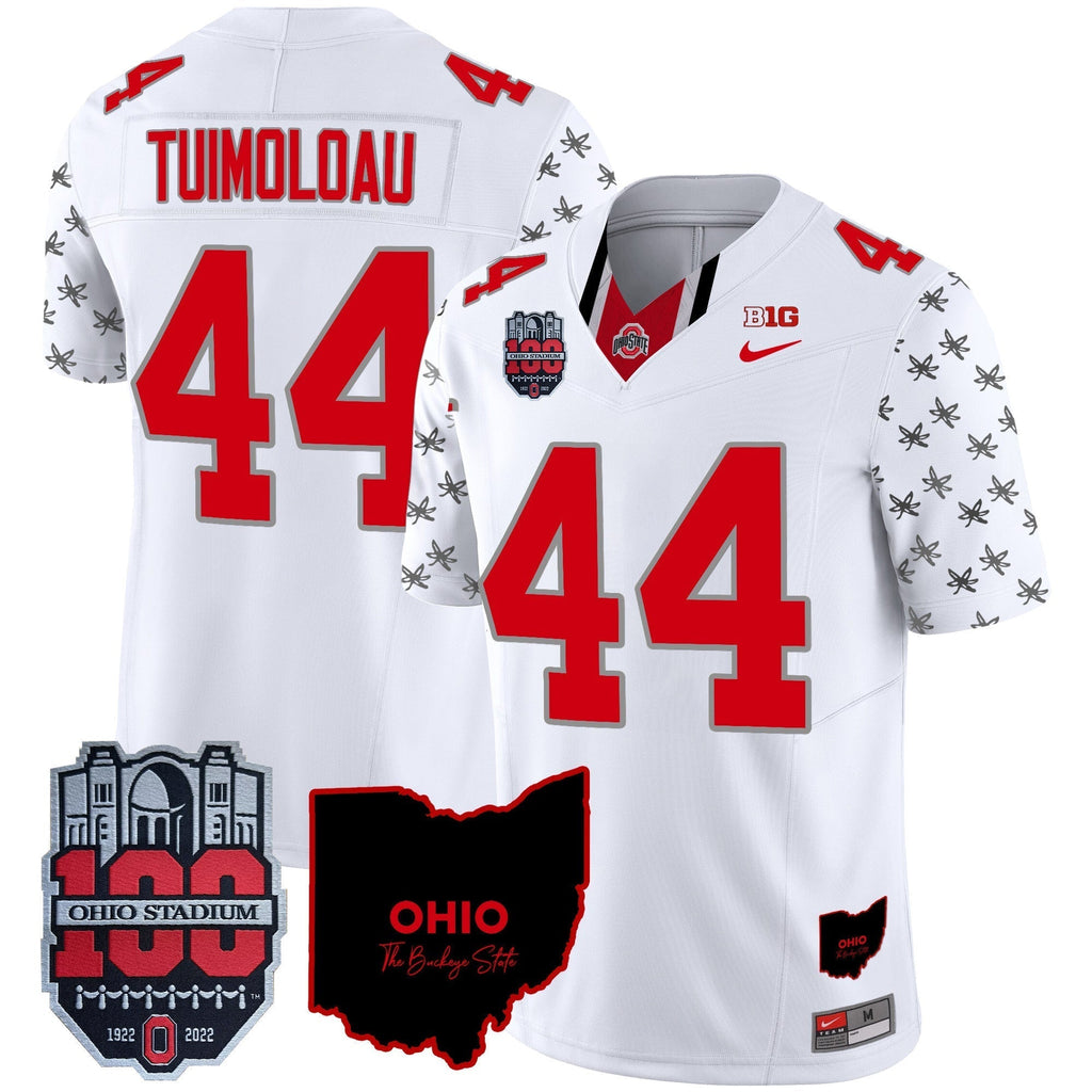 Men Ohio State Buckeyes 100th Anniversary Patch Vapor Limited Jersey - All Stitched