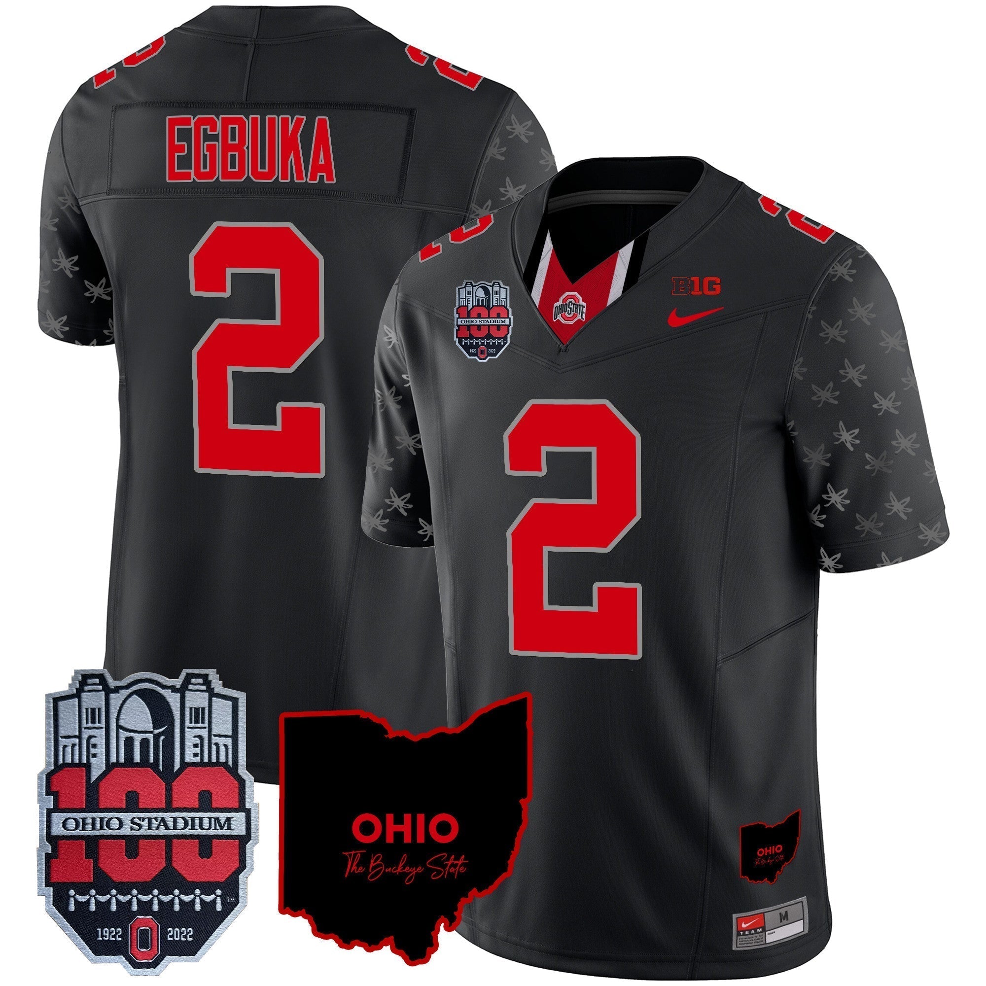 Men Ohio State Buckeyes 100th Anniversary Patch Vapor Limited Jersey - All Stitched