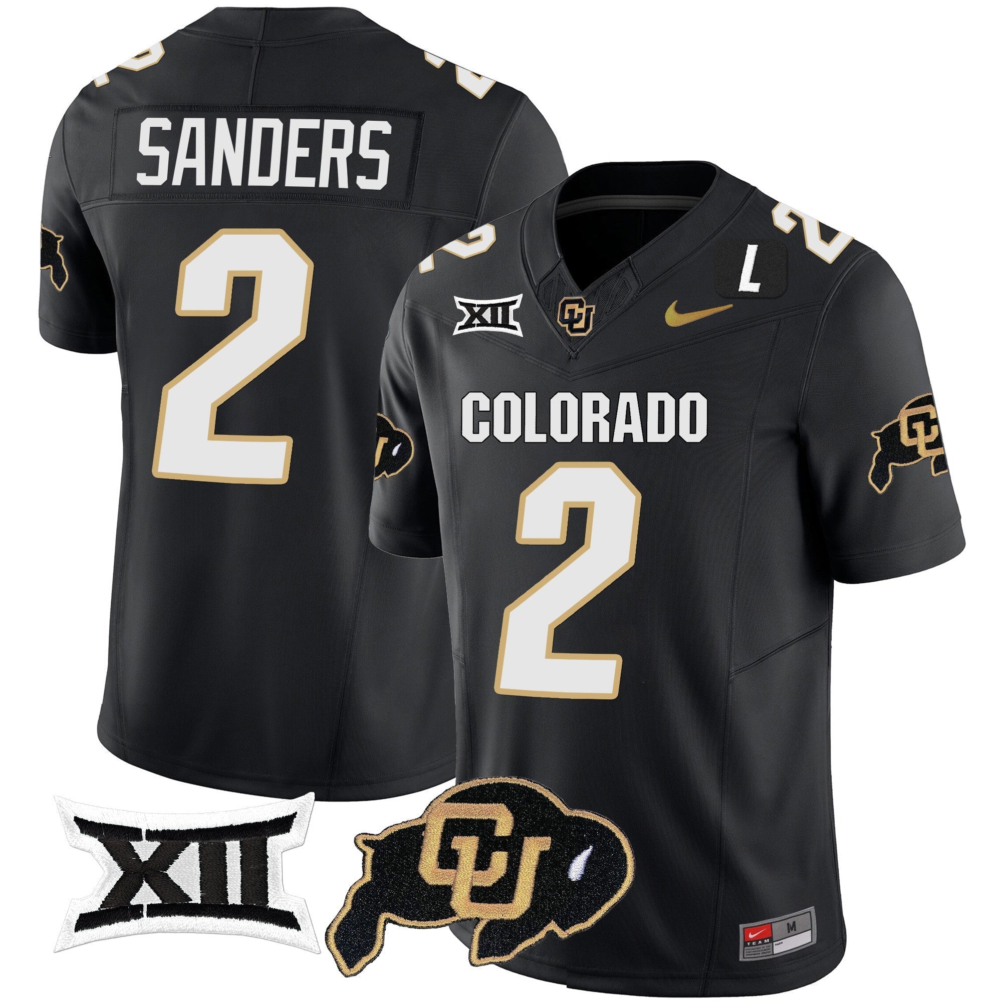 Men Colorado Buffaloes Vapor Limited Jersey V2 - Big 12 XII Patch - All Stitched