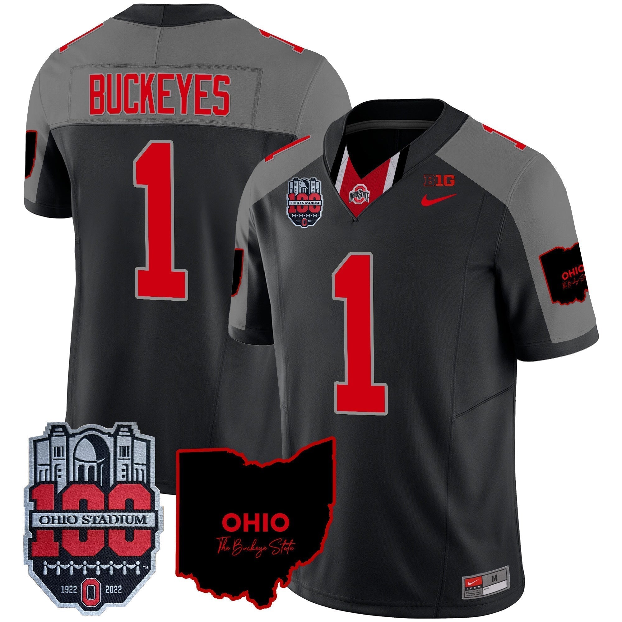 Men Ohio State Buckeyes 100th Anniversary Patch Vapor Limited Jersey - All Stitched