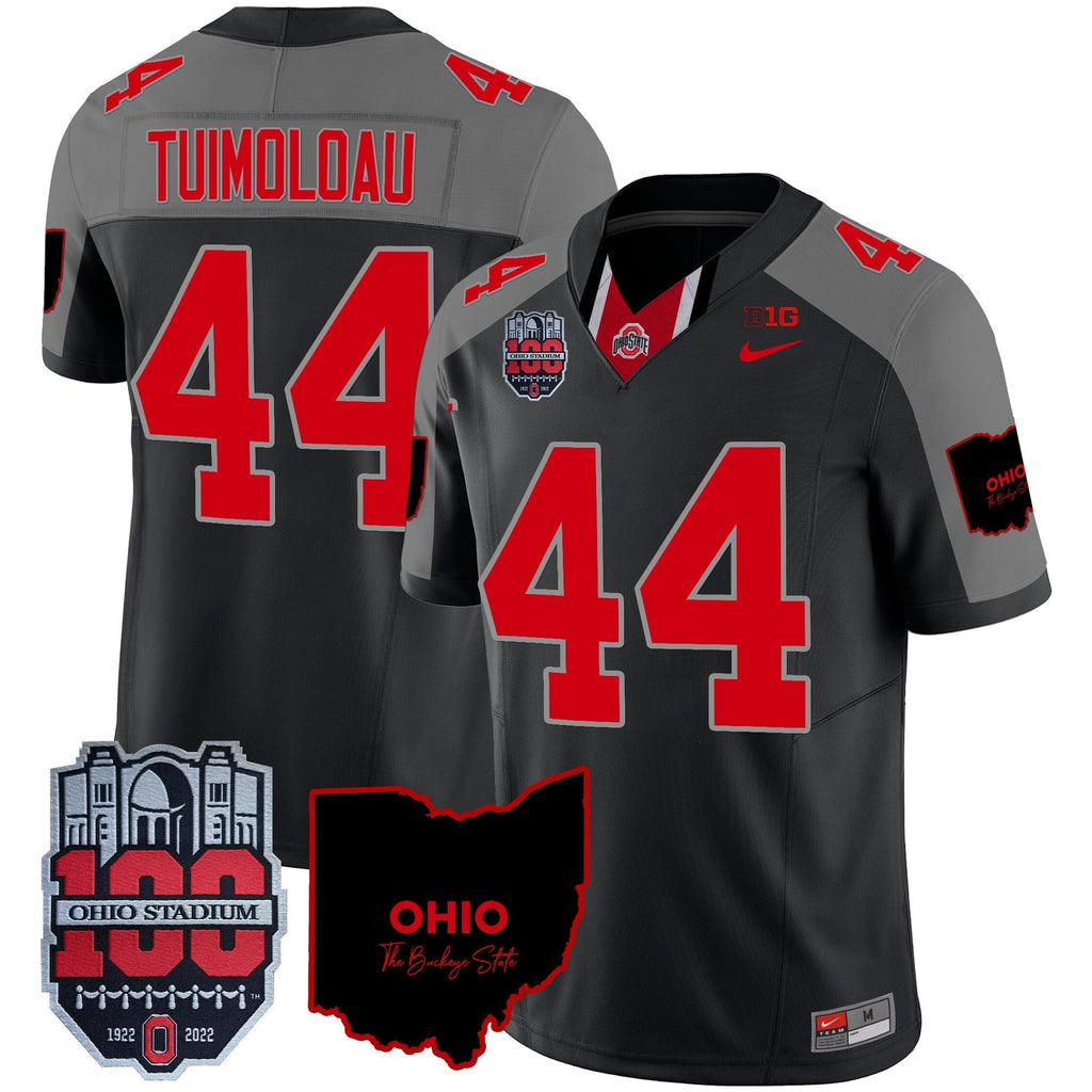 Men Ohio State Buckeyes 100th Anniversary Patch Vapor Limited Jersey - All Stitched
