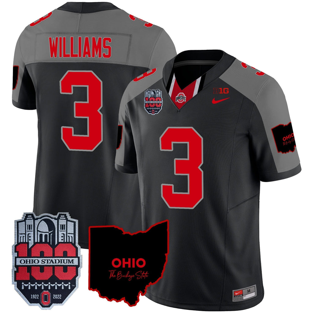 Men Ohio State Buckeyes 100th Anniversary Patch Vapor Limited Jersey - All Stitched
