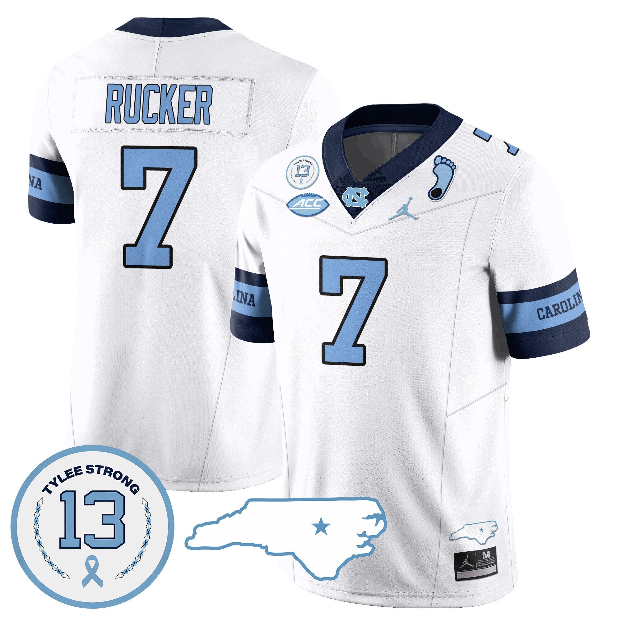 Men North Carolina Tar Heels Football 2024 Vapor Jersey - All Stitched